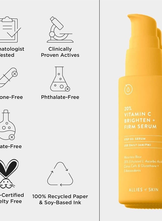 Allies of Skin 20% Vitamin C Brighten + Firm Serum, 30mL - Image 5