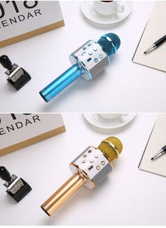 Generic Wireless Microphone for Singing, Bluetooth Karaoke Microphone Mic Speaker for Adult Kids Singing (Gold)  - Image 4