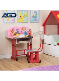 AGD Educational Kids Desk, Study Table and Adjustable Height Chair (Pink)  - Image 2