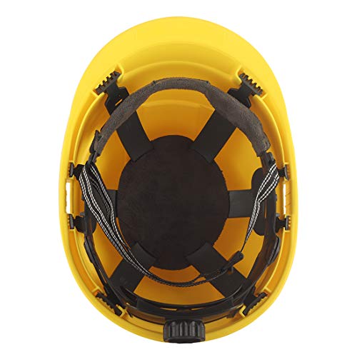 KARAM PN542 Safety Helmet for Men Industrial & Construction Helmet | Ratchet Type Adjustment with Adjustable Chin Strap | Ventilation & Side Slot for Attachment | EN Certified Hard Hat | Lemon Yellow - Image 2