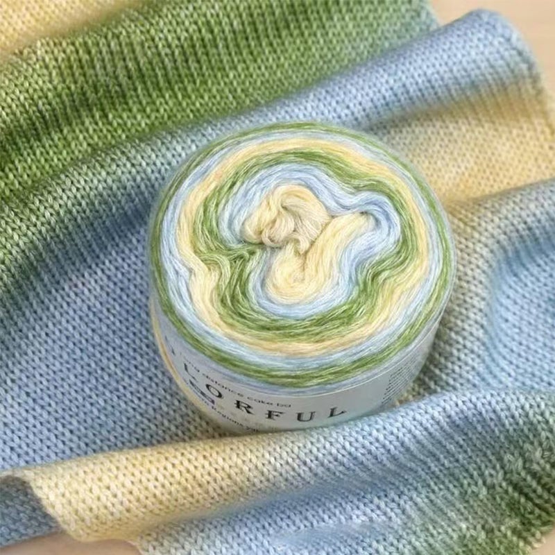 Weabetfu Yarn for Crocheting-Gradient Cake Yarn OmbrÃ© Yarn with Vibrant Colors-4x100g 60% Cotton 30% Acrylic 10% Wool,Colorful Soft Rainbow Cotton Crochet Yarn Perfect for Shawls,Scarves,Sweater and Blanket - Image 2
