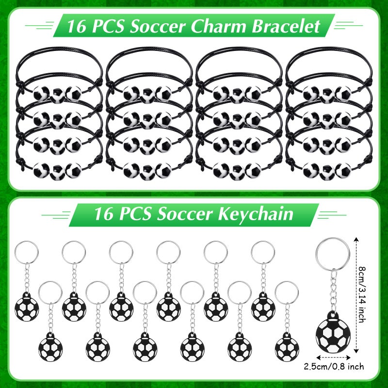 Aoriher 162 Pcs Soccer Party Favors, Soccer Party Gift Goodie Bag Fillers Foam Soccer Balls Tattoo Stickers Keychains Sticker Charm Bracelets Sport Wristband Pull Back Cars for Boy Girl Party Supplies - Image 2