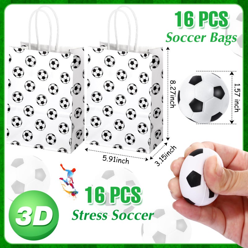 Aoriher 162 Pcs Soccer Party Favors, Soccer Party Gift Goodie Bag Fillers Foam Soccer Balls Tattoo Stickers Keychains Sticker Charm Bracelets Sport Wristband Pull Back Cars for Boy Girl Party Supplies - Image 3