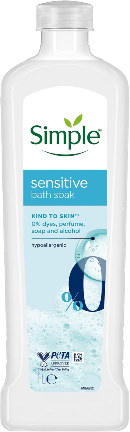Simple Kind to Skin Sensitive Bath Soak ultragentle hypoallergenic bath product designed for sensitive skin 6x 1 L