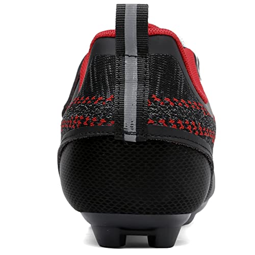 ULTIANT Unisex Cycling Shoes Compatible with Peloton Indoor Riding Road Bicycle with Delta Cleats Outdoor Pedal Bike Shoes(Black_Red,40) - Image 4
