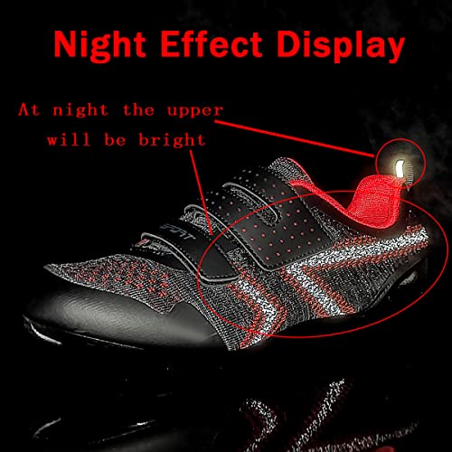 ULTIANT Unisex Cycling Shoes Compatible with Peloton Indoor Riding Road Bicycle with Delta Cleats Outdoor Pedal Bike Shoes(Black_Red,40) - Image 5