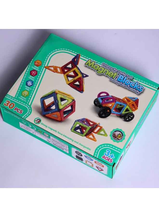 30-Piece Magnetic Building Blocks for Kids, Magnetic Building Block Set, 30-Piece Magnetic Construction Set, Magnetic Blocks Toy for Kids, Magnetic Construction Toy for Children, Magnetic Building Blocks, Educational Magnetic Building Blocks, 3D Magnetic Building Toy, Magnetic STEM Building Blocks, Magnetic Shape Building Set, Magnetic Construction Block Set, Magnetic Learning Blocks, STEM Educational Toy for Kids, Montessori Magnetic Blocks, Magnetic Tiles for Kids, Magnetic Building Tiles, Magnetic Tile Set for Kids, Creative Magnetic Building Toy, Magnetic Brain Development Blocks, Magnetic Learning Toy, Colorful Magnetic Blocks for Kids, Magnetic Shape Construction Toy, Creative Magnetic Block Set, Educational Building Blocks for Boys and Girls. - Image 3