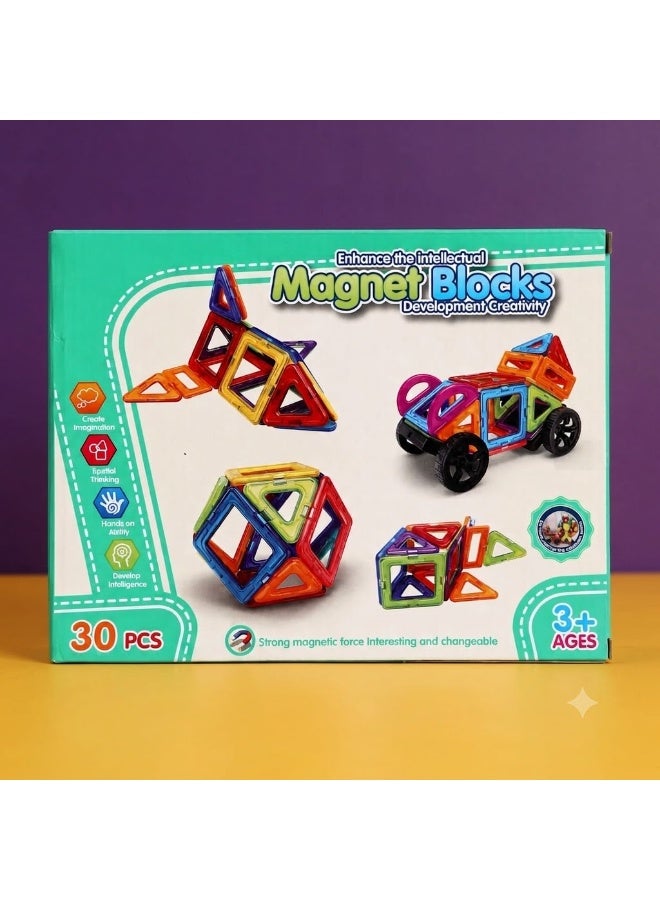 30-Piece Magnetic Building Blocks for Kids, Magnetic Building Block Set, 30-Piece Magnetic Construction Set, Magnetic Blocks Toy for Kids, Magnetic Construction Toy for Children, Magnetic Building Blocks, Educational Magnetic Building Blocks, 3D Magnetic Building Toy, Magnetic STEM Building Blocks, Magnetic Shape Building Set, Magnetic Construction Block Set, Magnetic Learning Blocks, STEM Educational Toy for Kids, Montessori Magnetic Blocks, Magnetic Tiles for Kids, Magnetic Building Tiles, Magnetic Tile Set for Kids, Creative Magnetic Building Toy, Magnetic Brain Development Blocks, Magnetic Learning Toy, Colorful Magnetic Blocks for Kids, Magnetic Shape Construction Toy, Creative Magnetic Block Set, Educational Building Blocks for Boys and Girls. - Image 4