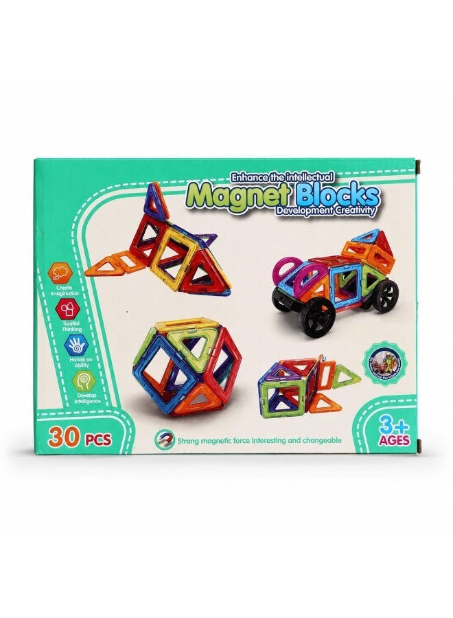 30-Piece Magnetic Building Blocks for Kids, Magnetic Building Block Set, 30-Piece Magnetic Construction Set, Magnetic Blocks Toy for Kids, Magnetic Construction Toy for Children, Magnetic Building Blocks, Educational Magnetic Building Blocks, 3D Magnetic Building Toy, Magnetic STEM Building Blocks, Magnetic Shape Building Set, Magnetic Construction Block Set, Magnetic Learning Blocks, STEM Educational Toy for Kids, Montessori Magnetic Blocks, Magnetic Tiles for Kids, Magnetic Building Tiles, Magnetic Tile Set for Kids, Creative Magnetic Building Toy, Magnetic Brain Development Blocks, Magnetic Learning Toy, Colorful Magnetic Blocks for Kids, Magnetic Shape Construction Toy, Creative Magnetic Block Set, Educational Building Blocks for Boys and Girls. - Image 2
