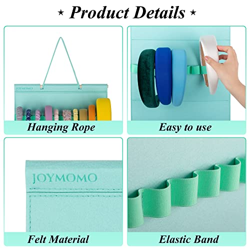 JOYMOMO Hanging Headband Holder For Girls,Felt Headband Organizer Headband Storage Holder Organizer For Headband (Without Headbands) (Mint Green) - Image 4