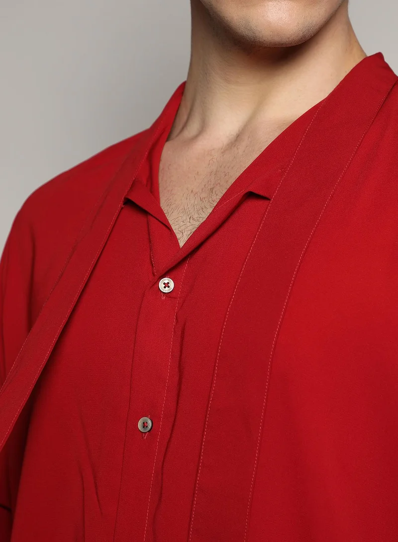 Campus Sutra Slash Collar Shirt