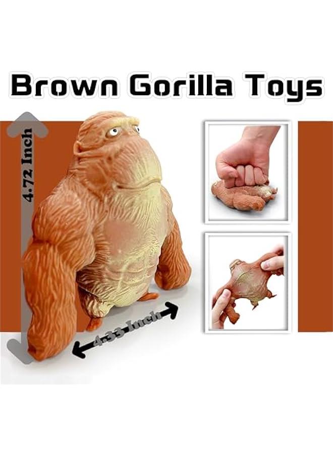 Squishy Monkey Toy Stretchy Monkey Squishies Stress Balls for Kids (1-Pack) Squishy Fidget Toys Monkey Splat Toy Stress Relief Toy Autism Sensory Toys for Autistic Children Party Favors (Brown)  - Image 2
