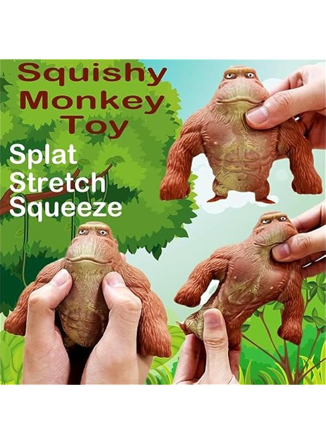 Squishy Monkey Toy Stretchy Monkey Squishies Stress Balls for Kids (1-Pack) Squishy Fidget Toys Monkey Splat Toy Stress Relief Toy Autism Sensory Toys for Autistic Children Party Favors (Brown)  - Image 3