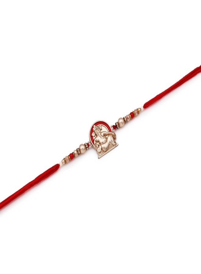 Sach Group Ganesh Ji Rakhi for Brother | Religious & Auspicious Rakhi | Multicolour Beaded Thread | Handmade Raksha Bandhan Gift (RAKHI-GANESH - Image 3