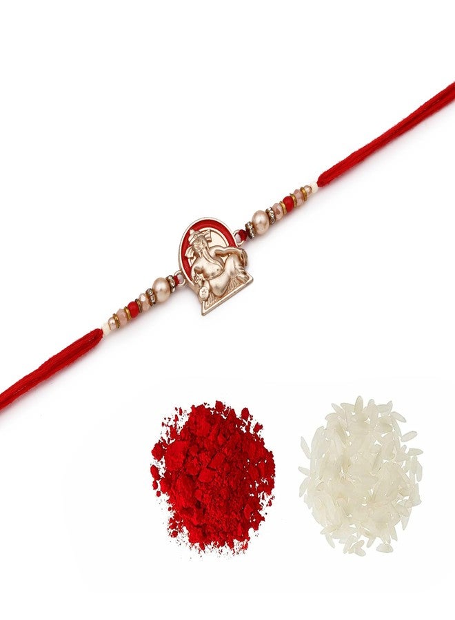 Sach Group Ganesh Ji Rakhi for Brother | Religious & Auspicious Rakhi | Multicolour Beaded Thread | Handmade Raksha Bandhan Gift (RAKHI-GANESH - Image 1