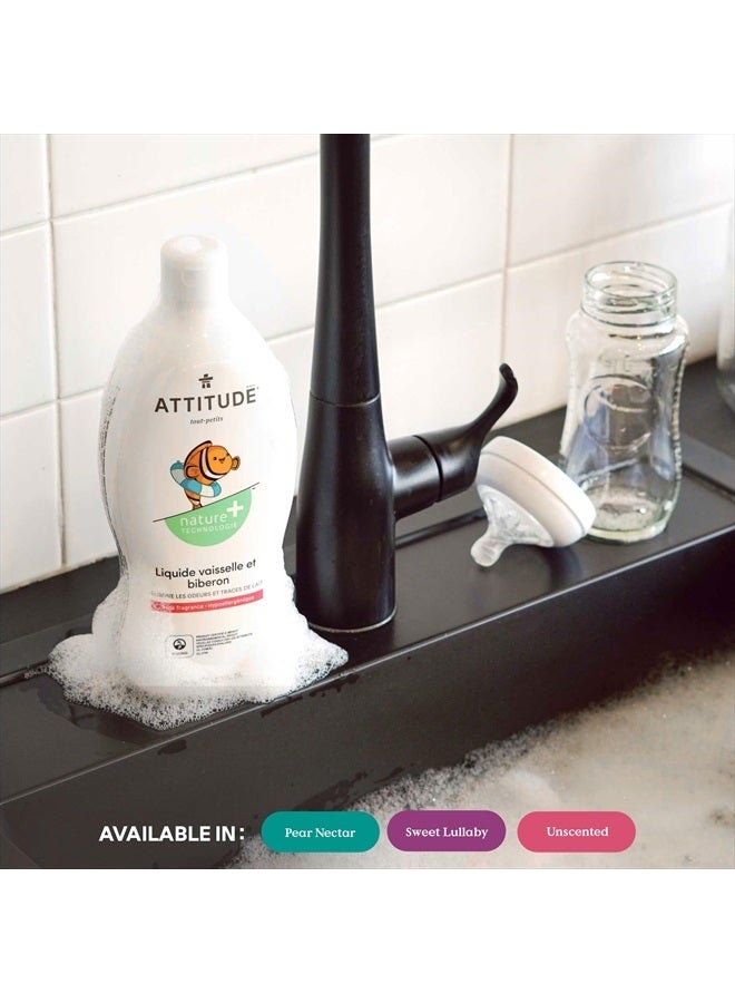 Attitude Baby Dish Soap and Bottle Cleaner, EWG Verified Dishwashing Liquid, No Added Dyes or Fragrances, Tough on Milk Residue and Grease, Vegan, Sweet Lullaby, 23.7 Fl Oz - Image 2