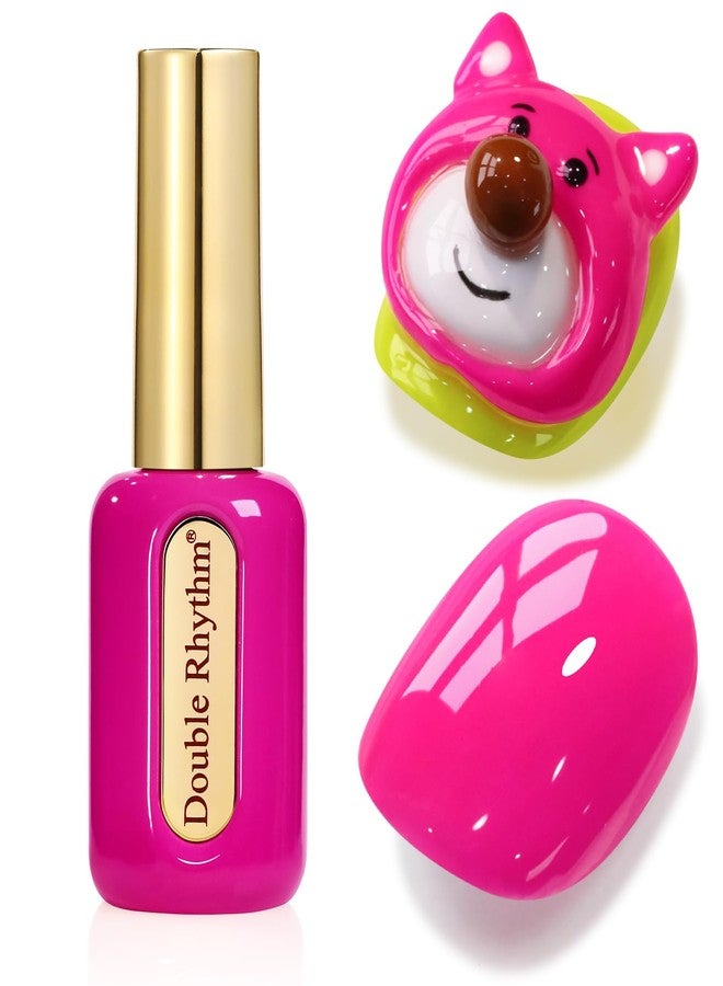 دابل ريذم طلاء أظافر جل مزدوج الإيقاع 0.50 أونصة، نفس اللون، نفس الزجاجة، ذهبي مستدير، خالي من الهيما، محايد، طبيعي، حليبي، 15 مل، طلاء أظافر جيلي مقاوم للأشعة فوق البنفسجية، فن اصنعه بنفسك في المنزل (وردي ساخن - C1312) - Image 1