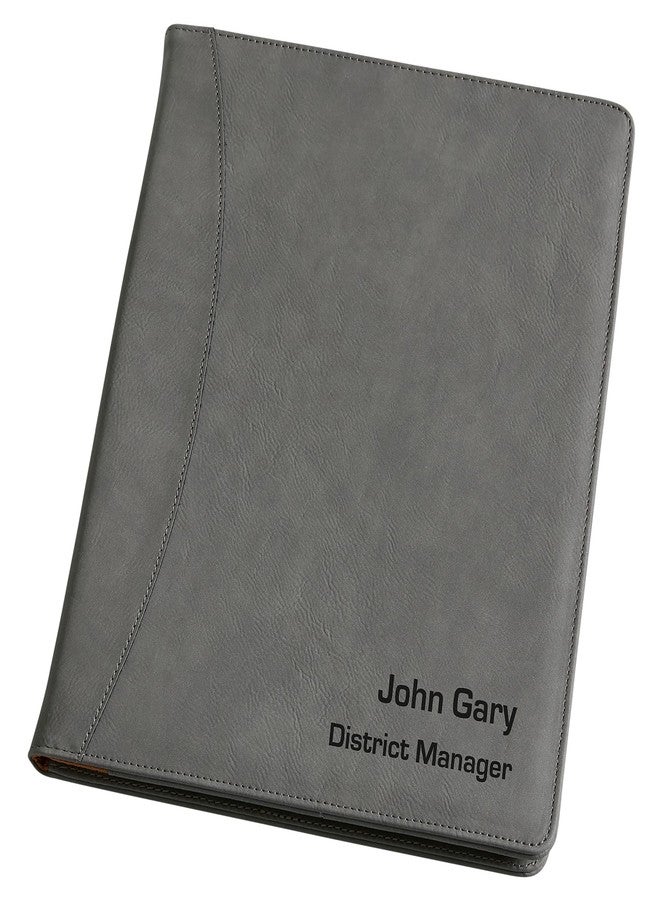 Personalization Universe Signature Series Personalized Full Pad Portfolio - Custom Faux Leather with Notepad, Business Card Slots, and Pen Loop - Ideal for Business, Personal Use, Padfolio - Image 1
