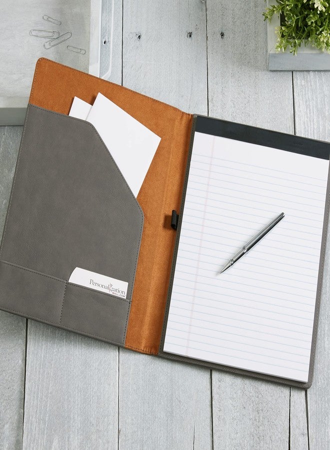 Personalization Universe Signature Series Personalized Full Pad Portfolio - Custom Faux Leather with Notepad, Business Card Slots, and Pen Loop - Ideal for Business, Personal Use, Padfolio - Image 3