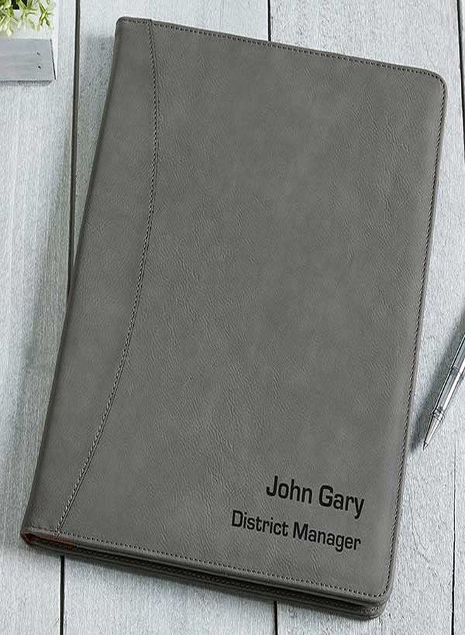 Personalization Universe Signature Series Personalized Full Pad Portfolio - Custom Faux Leather with Notepad, Business Card Slots, and Pen Loop - Ideal for Business, Personal Use, Padfolio - Image 2