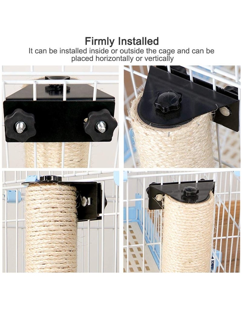 SYOSI - SYOSI Cat Scratching Post, Wall Mounted Cat Scratcher Grinding Claws Pole, Cat Tree Wall Mounted Flax Cat Scratch Post, Durable Cat Scratching Posts for Indoor Cat Cage (7 x 40 cm) - Image 1