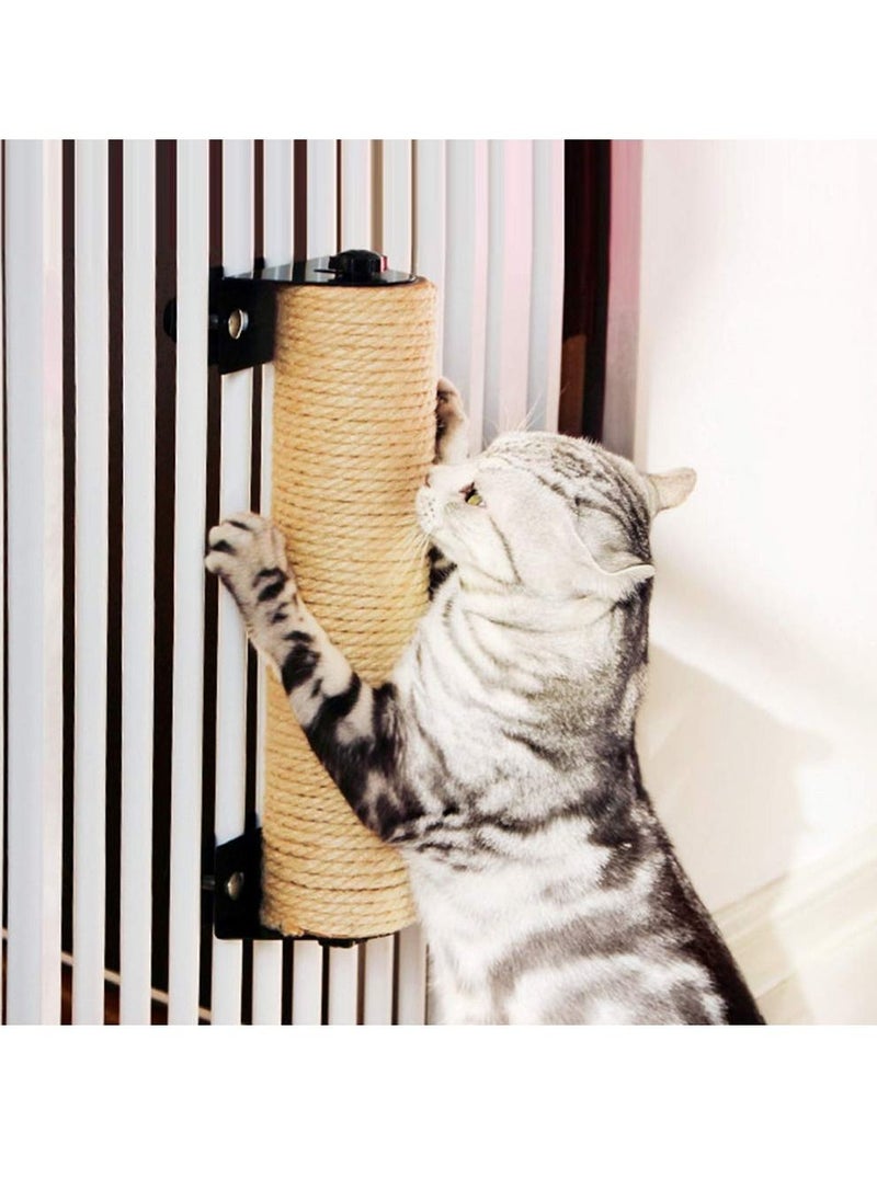 SYOSI - SYOSI Cat Scratching Post, Wall Mounted Cat Scratcher Grinding Claws Pole, Cat Tree Wall Mounted Flax Cat Scratch Post, Durable Cat Scratching Posts for Indoor Cat Cage (7 x 40 cm) - Image 1