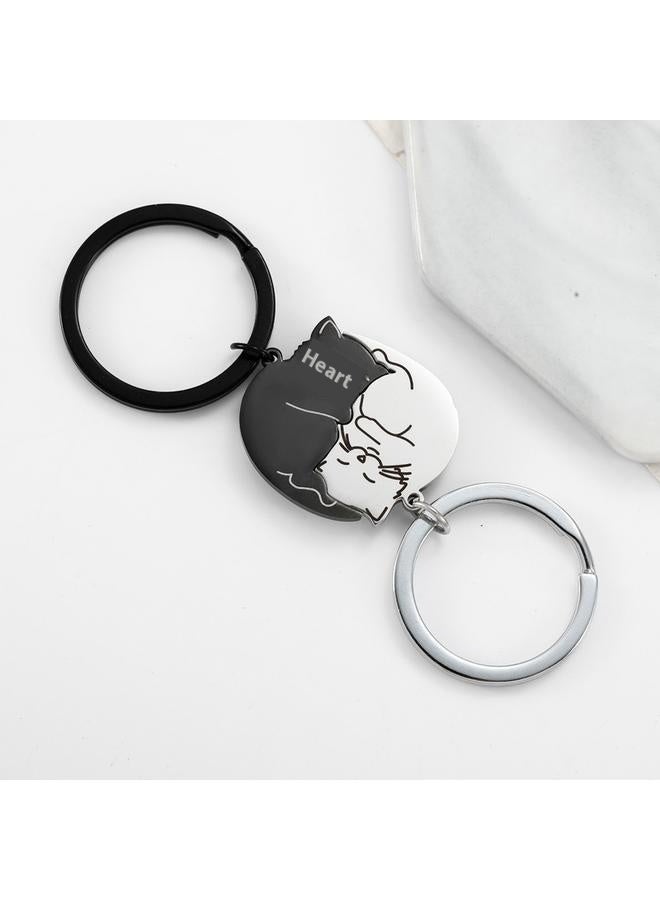 Couple Gifts Cute Keychain Gifts for Boyfriend Girlfriend Cat Lover Anniversary Valentine's Day Gift for Him Her Matching Keychains for Couples Husband Wife Fiancée Birthday - Image 3