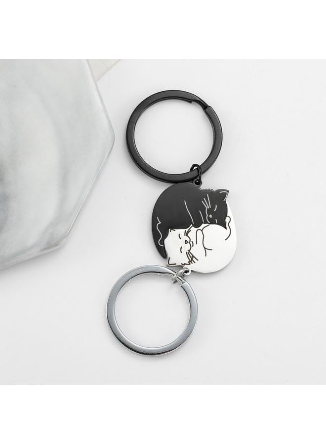 Couple Gifts Cute Keychain Gifts for Boyfriend Girlfriend Cat Lover Anniversary Valentine's Day Gift for Him Her Matching Keychains for Couples Husband Wife Fiancée Birthday - Image 4