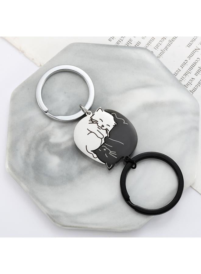 Couple Gifts Cute Keychain Gifts for Boyfriend Girlfriend Cat Lover Anniversary Valentine's Day Gift for Him Her Matching Keychains for Couples Husband Wife Fiancée Birthday - Image 1