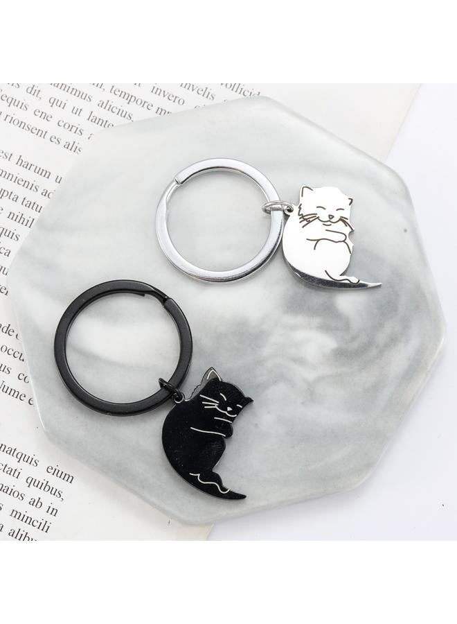 Couple Gifts Cute Keychain Gifts for Boyfriend Girlfriend Cat Lover Anniversary Valentine's Day Gift for Him Her Matching Keychains for Couples Husband Wife Fiancée Birthday - Image 2