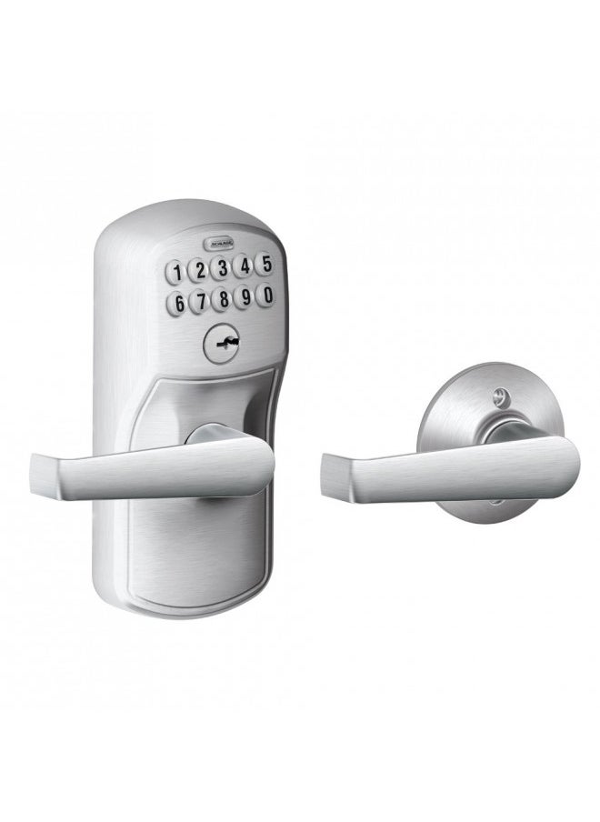 SCHLAGE SCHLAGE FE575 PLY 626 ELA Plymouth Keypad Entry with Auto-Lock and Elan Levers, Brushed Chrome  - Image 2