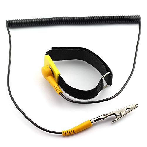 Tegg 1-Pack ESD Wrist Strap Adjustable Anti Static Bracelet with Grounding Wire Electrostatic Discharge Bands Static-Release Wristband with Clip - Image 1