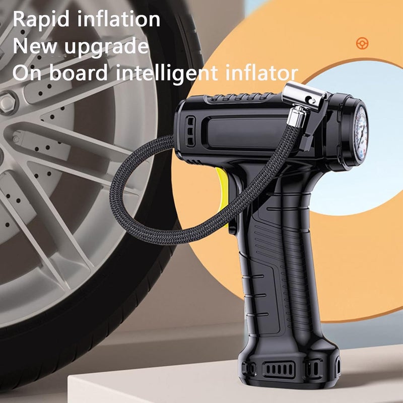 klarako A-ir Pump for Car Tires 12V Auto Tire Pump 150PSI Tire Inflator Portable A-ir Compressor with Digital Pressure Gauge with Emergency LED Light - Image 4