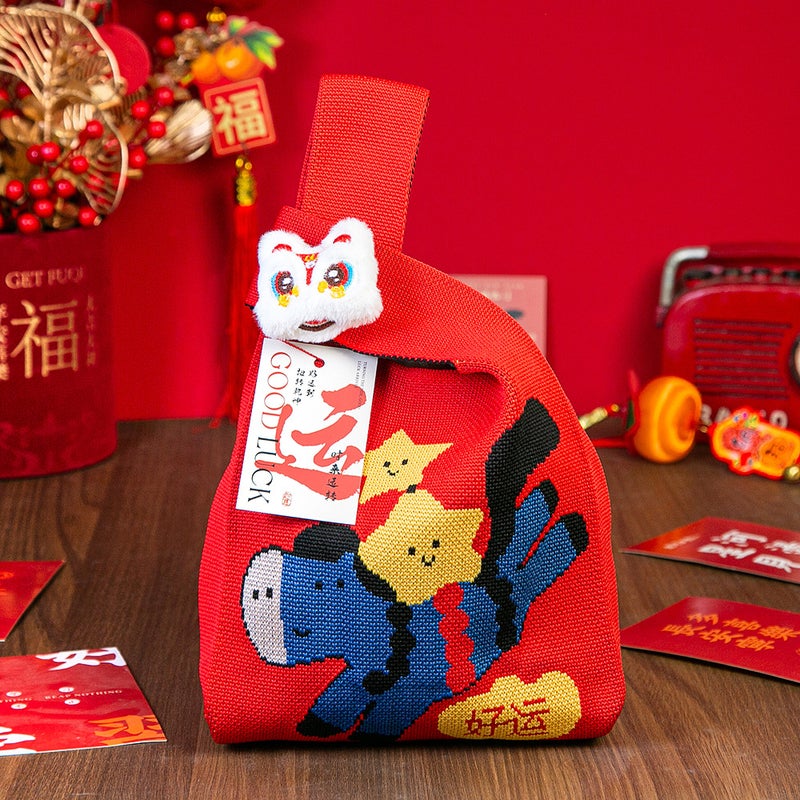 Chinese New Year Knitted Tote Bag - Image 3