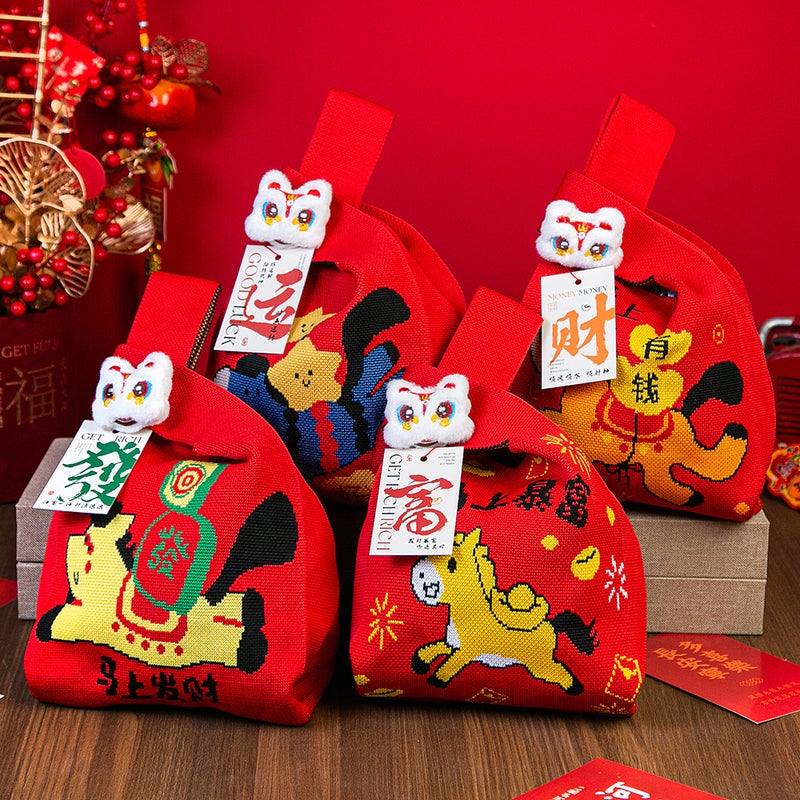 Chinese New Year Knitted Tote Bag - Image 2