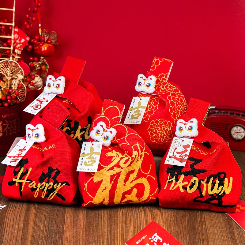 Chinese New Year Knitted Tote Bag - Image 1