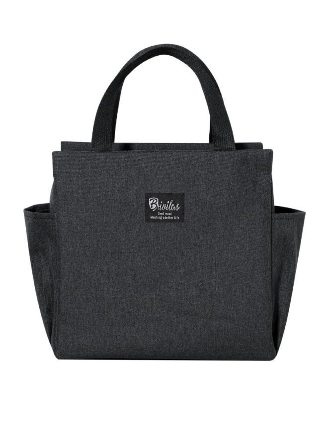 حقيبة طعام، حقيبة صندوق طعام، رجال، نساء، حقيبة طعام معزولة قابلة لإعادة الاستخدام كيس مبرد حراري مقاوم للتسرب كيس طعام حقائب يد عمل مكتب مدرسة سفر (أسود) - Image 1