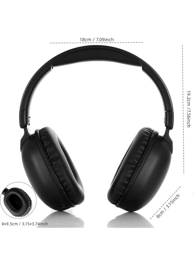 DENX Wireless Bluetooth Headphones, Foldable Over-Ear Stereo Headset with Mic for Phone Call, Comfortable Cushioned Earcups, Bluetooth 5.1, Compatible with Phones, Tablets, Laptops, DX649 (Black) - Image 4