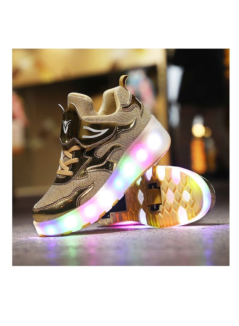 LED Flash Light Fashion Sneaker Skate Shoes with Wheels and Lightning-Designed Sole - Trendy and Eye-Catching for Men, Women, and Kids  - Image 3