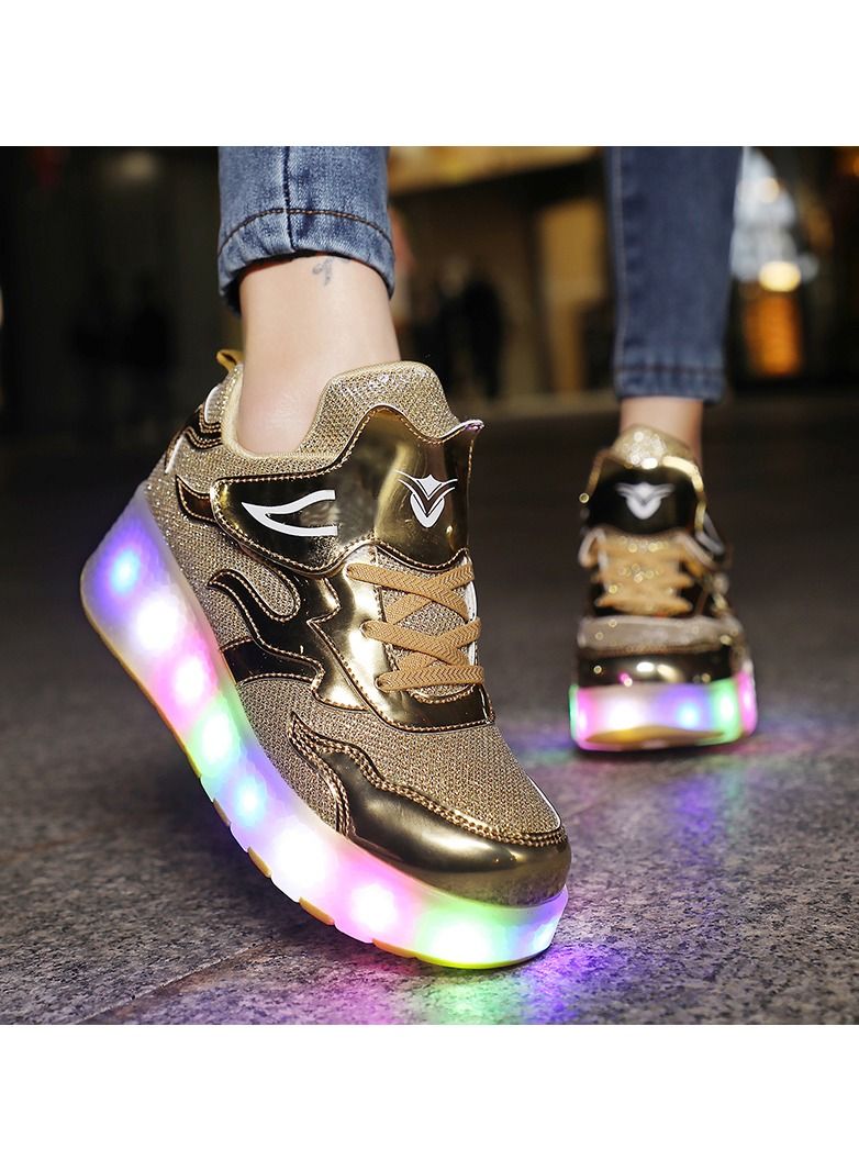 LED Flash Light Fashion Sneaker Skate Shoes with Wheels and Lightning-Designed Sole - Trendy and Eye-Catching for Men, Women, and Kids  - Image 4