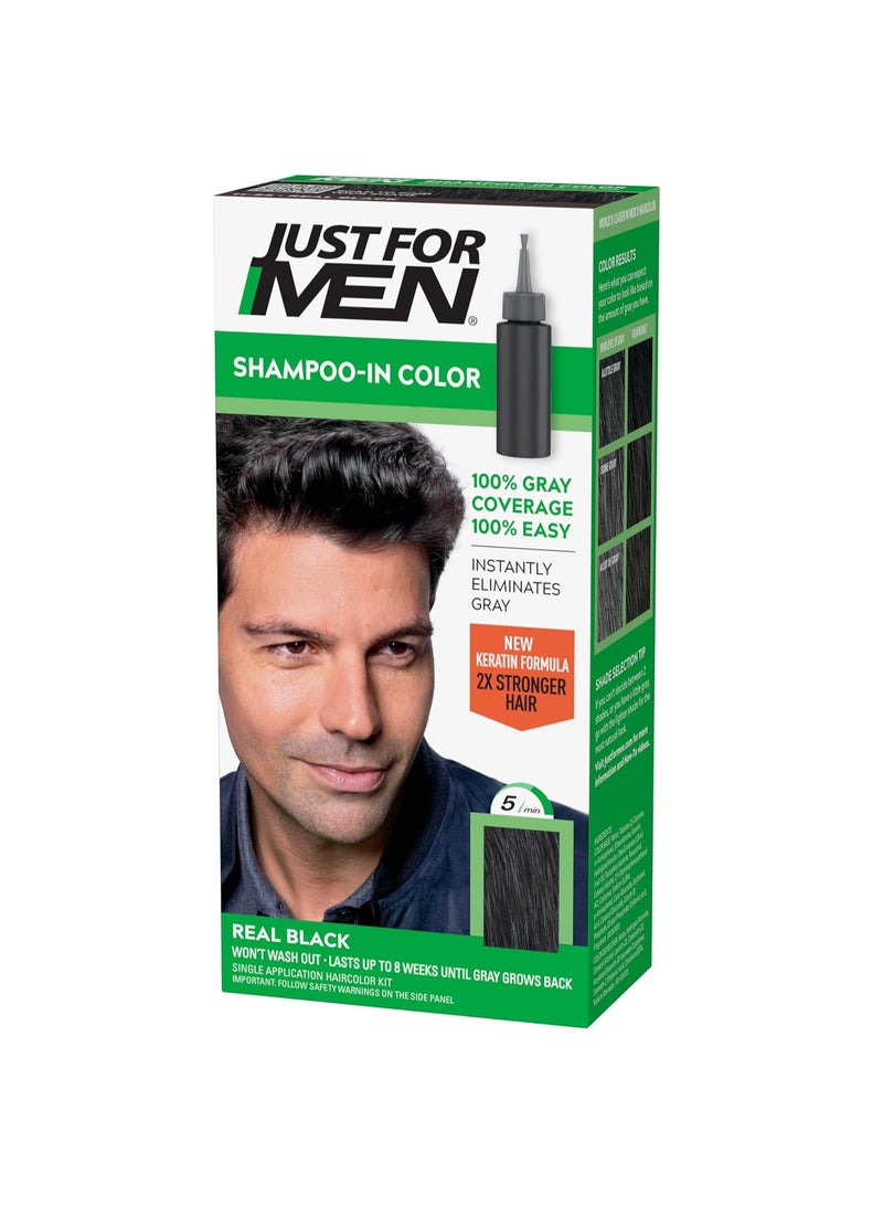Just For Men Shampoo-In Hair Color - Real Black - Image 3