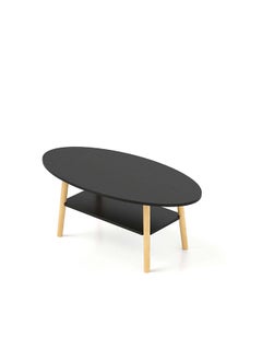 DANUBE HOME Freya Coffee Table Multifunctional Living Room Desk Space Saving Center Table Modern Design Furniture For Home Living Room L 100 x W 50 x H 42 cm Black  - Image 2