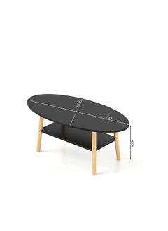 DANUBE HOME Freya Coffee Table Multifunctional Living Room Desk Space Saving Center Table Modern Design Furniture For Home Living Room L 100 x W 50 x H 42 cm Black  - Image 5