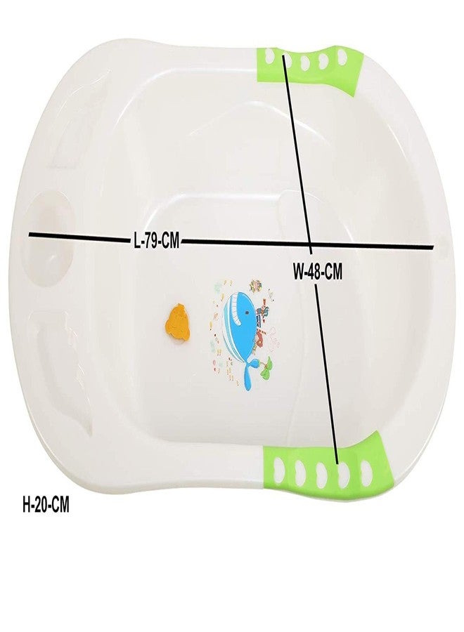 Maanit Baby Anti Slip Big Bath Tub with Anti-Slip Grip and inbuilt Soap Case - Image 2