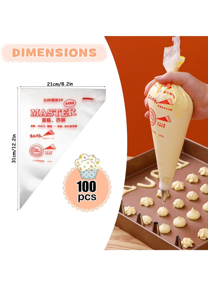 General 100 Disposable Frosting Pastry Bags, Frosting Bags Cakes Cookies Decorating Bags for Frosting and Frosting Thick PE Cream Bags Decorating Mouth Squeeze Cookies Cakes  - Image 4