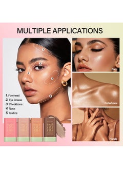 ibcccndc On-the-Go Bronze, Creamy Contour Stick Makeup, Natural Lightweight Long Lasting Easy to Sculpt Highlighter for Body Face 19g  - Image 4