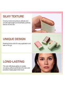 ibcccndc On-the-Go Bronze, Creamy Contour Stick Makeup, Natural Lightweight Long Lasting Easy to Sculpt Highlighter for Body Face 19g  - Image 5