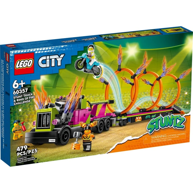 LEGO - City Stunt Truck & Ring of Fire Challenge 479 Pieces - 60357 - Image 1