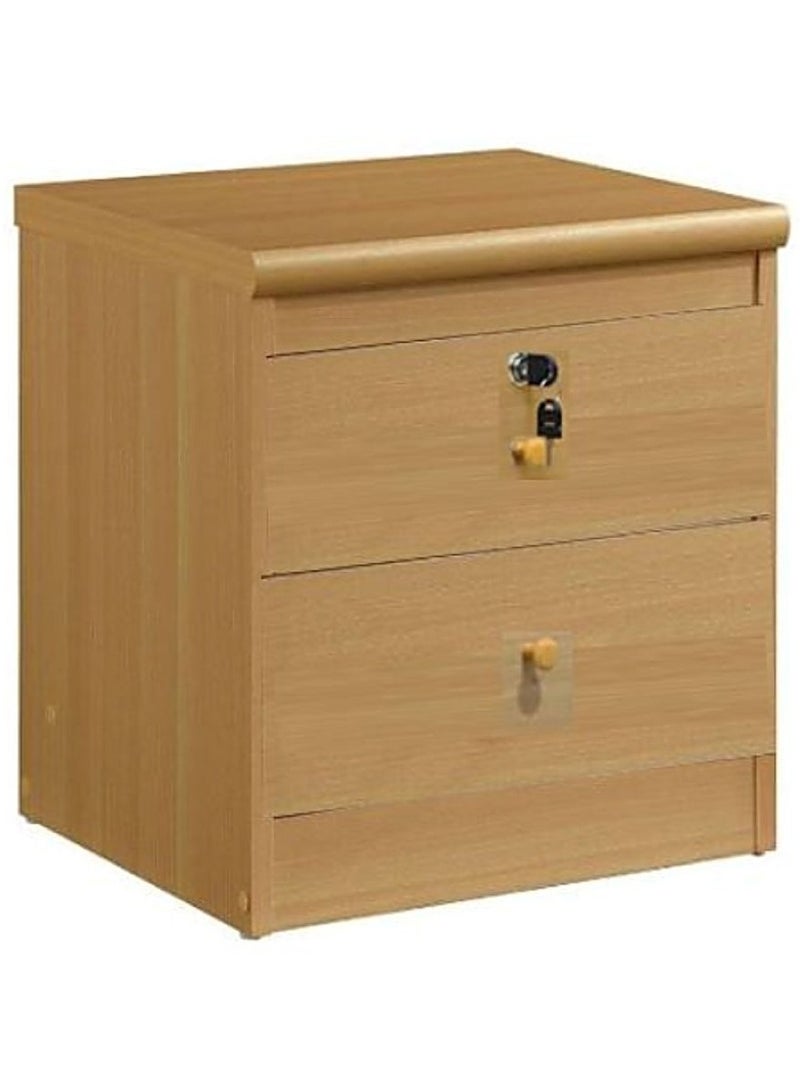 AL WADI FURNITURE AWF Al Wadi Furniture Bedside Table, Night Stand Table with Lockable Key Drawer,Easy Assembly Beech 40 x 40 x 45 cm, SideTable  - Image 1