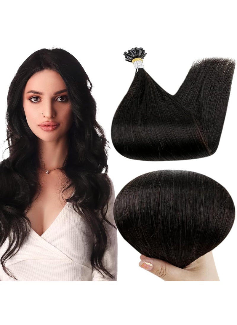 Full Shine Full Shine U Tip Hair Extensions Real Human Hair Color 1B Natural Black Utip Human Hair Extensions 18 Inch Keratin Tip Extensions Long Straight Remy Hair 50 Grams 